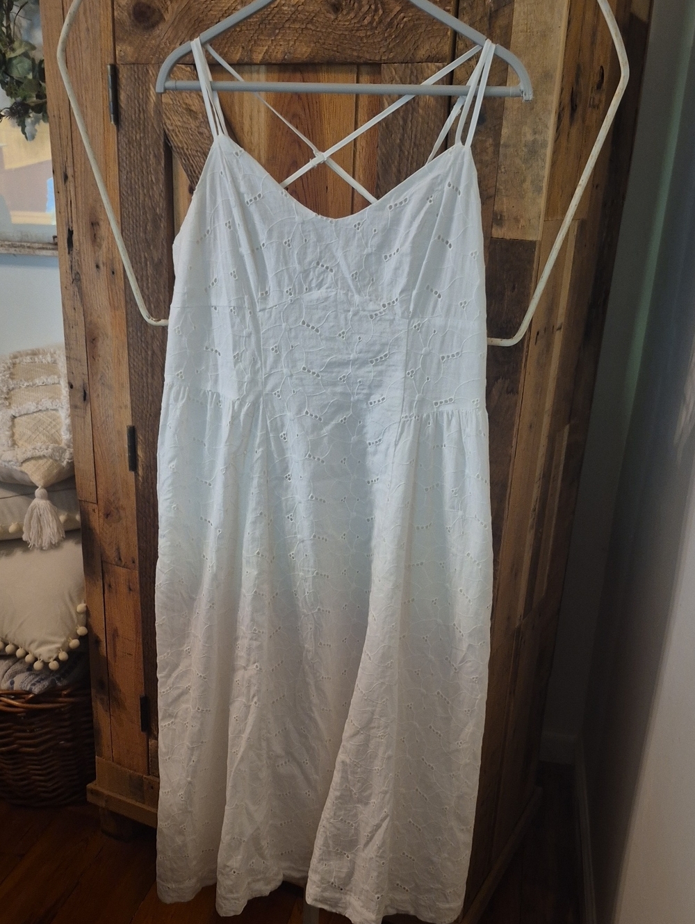 a new day White Eyelet Maxi strappy dress